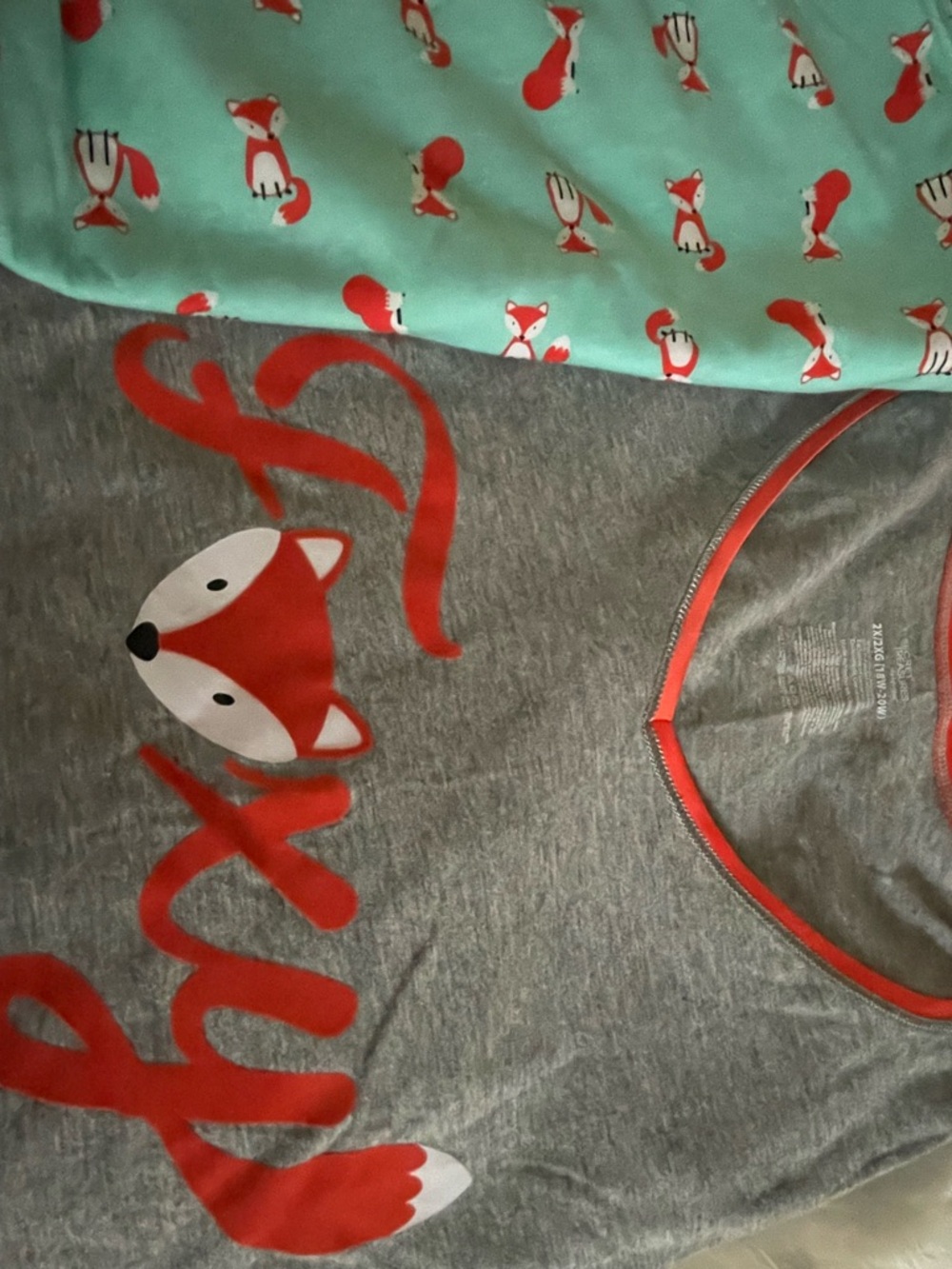 Secret Treasures Gray & Mint Fox Pajama Set NWOT - Picture 6 of 6